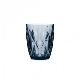 VASO BAJO VIDRIO AZUL 6UDS...